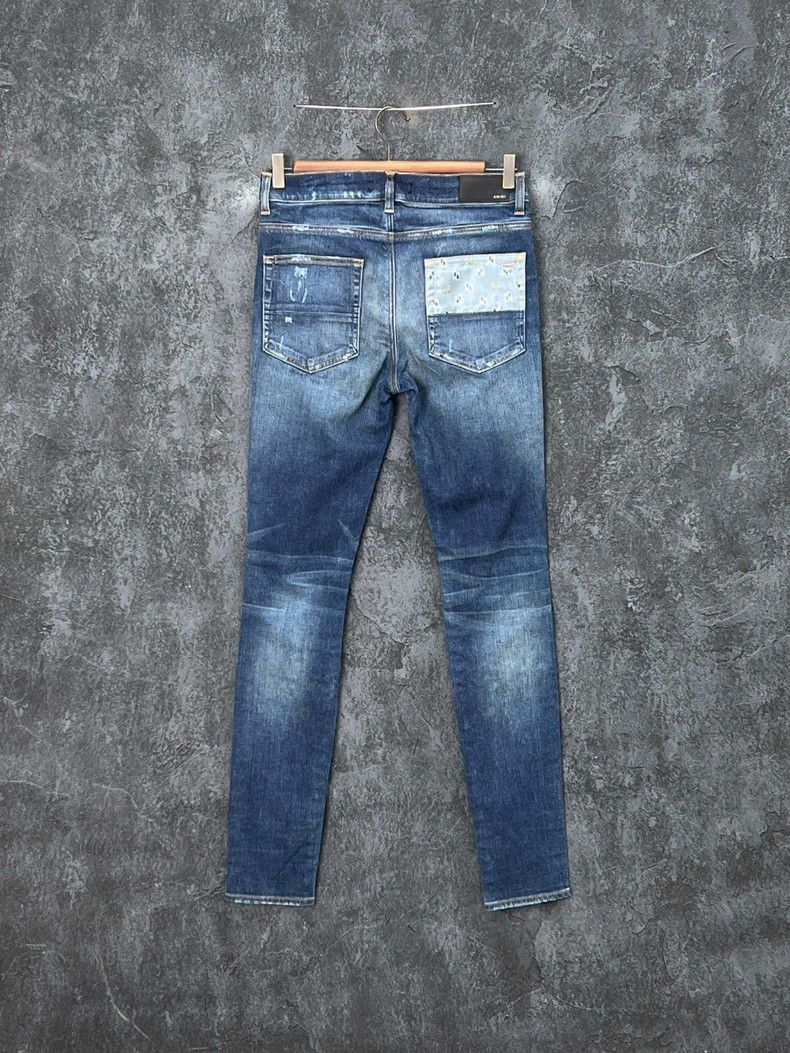 Amiri Amiri Blue Patchwork Destroyed Jeans Size US 32 / EU 48 - 2 Thumbnail