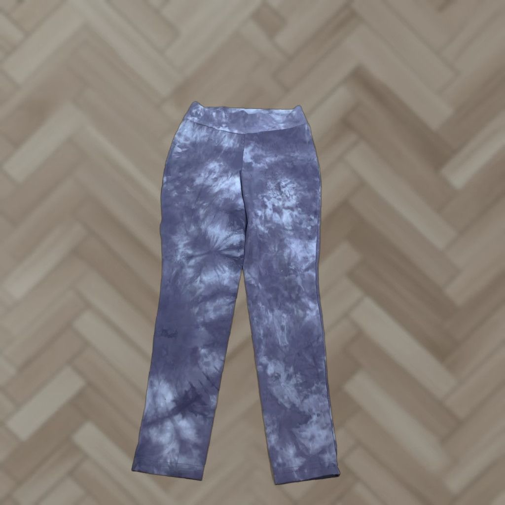 Vintage ECHT Leggings Womens M Purple Tie Dye Activewear Cropped Comfort Gym Training 11309 Womens Size 32" / US 10 / IT 46 - 1 Thumbnail