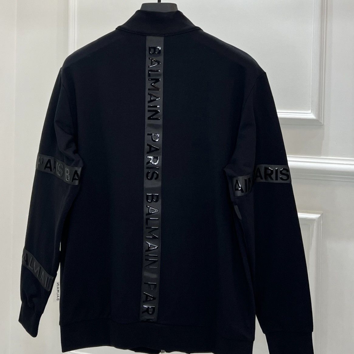 Balmain Black Balmain Zip Logo Jacket | Grailed
