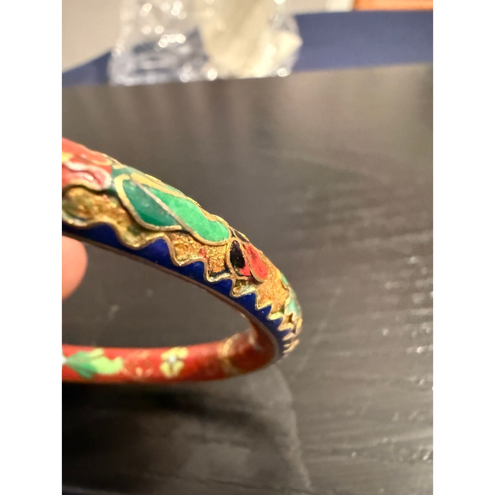 Other Vintage Cloisonné Hinged Bangle Bracelet Size ONE SIZE - 7 Thumbnail