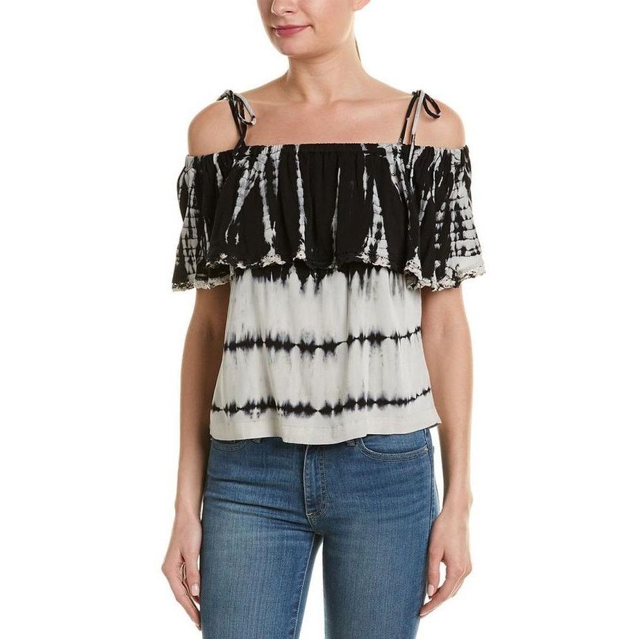 Michael Stars NWT Michael Stars Tie Dye Off Cold Tie Shoulder Top Small Size S / US 4 / IT 40 - 3 Thumbnail