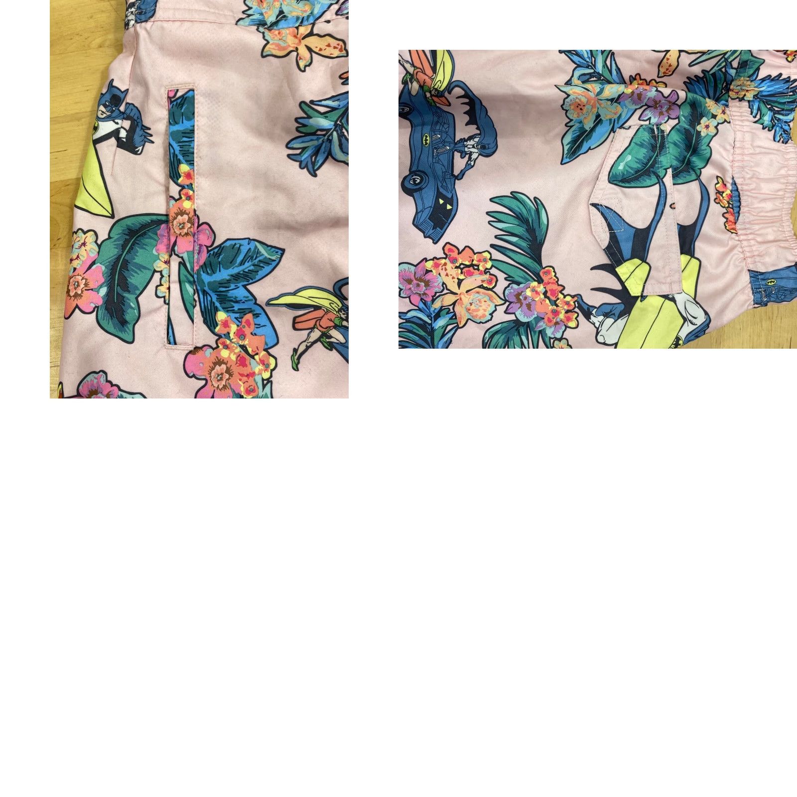 DC Comics VINTAGE Batman Floral Hawaiian Swim Trunks Board Shorts Sz Men's S #1602 Size US 29 - 8 Thumbnail