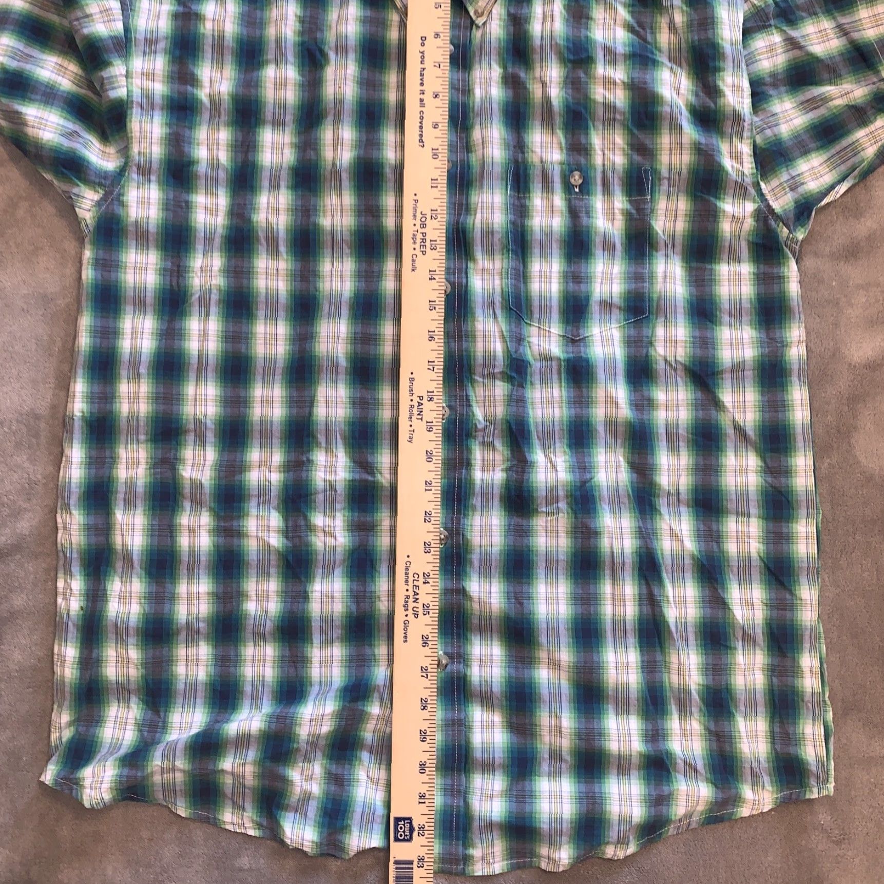 Wrangler Wrangler Shirt Mens XL Western Green Checks Short Sleeve Button-Up Pockets Cowboys Casual Workwear Size US XL / EU 56 / 4 - 6 Thumbnail