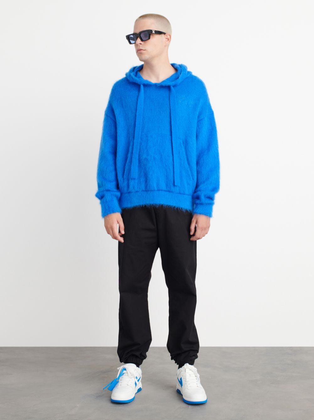 Off-White o1gr1nt1124 Arrow Mohair Skate Knit Hoodie in Peacock Size US XL / EU 56 / 4 - 2 Thumbnail