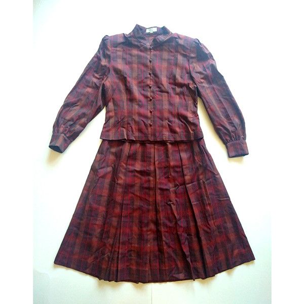 Burberry Vintage 1980's Burberry Burberrys 2-Piece Top Skirt Check Size ONE SIZE - 2 Thumbnail