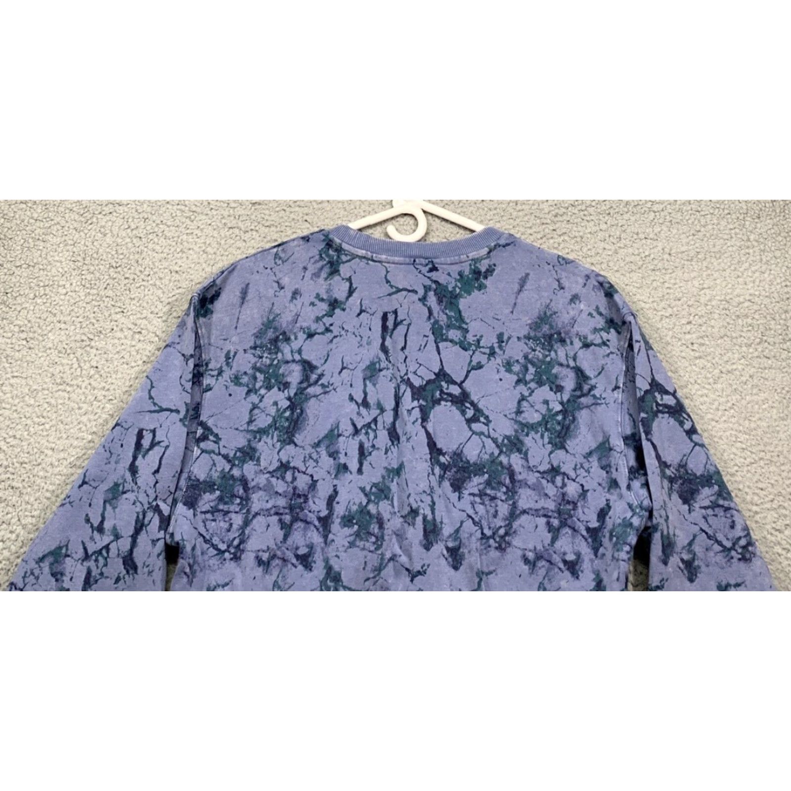 Vintage Joy Lab Women's Cropped Sweatshirt XS Marble Blue Long Sleeve NEW Infinity Marble Blue Oversized Relaxed Fit Sweatshirt Size XS / US 0-2 / IT 36-38 - 5 Thumbnail