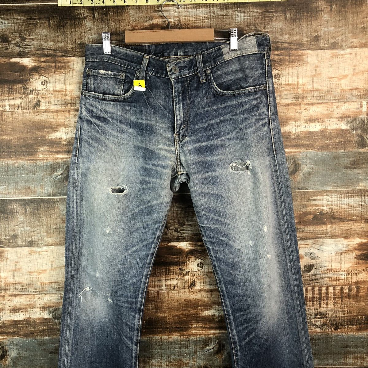 Levi's DL Levis 505 Blue Distressed Denim Pants #C299 Size US 32 / EU 48 - 2 Thumbnail