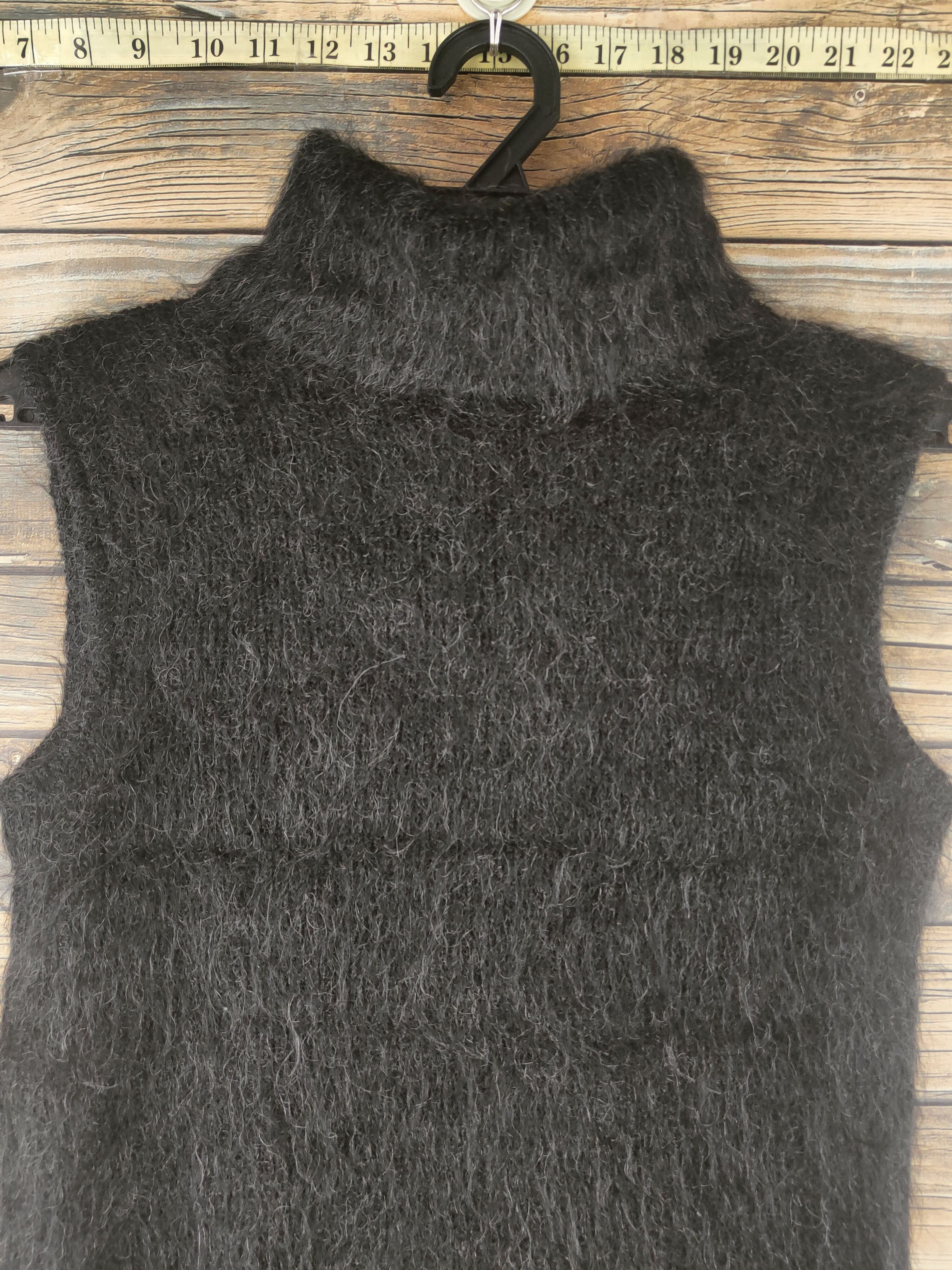 Japanese Brand DL Indivi Black Fur Mohair Knitwear #46-507 Size XS / US 0-2 / IT 36-38 - 2 Thumbnail