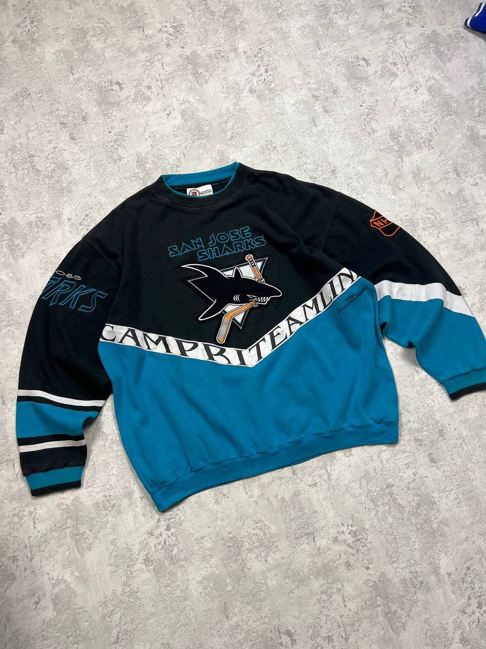 NHL Vintage San Jose Sharks Hockey NHL Sweatshirt Big Logo Size US L / EU 52-54 / 3 - 2 Thumbnail