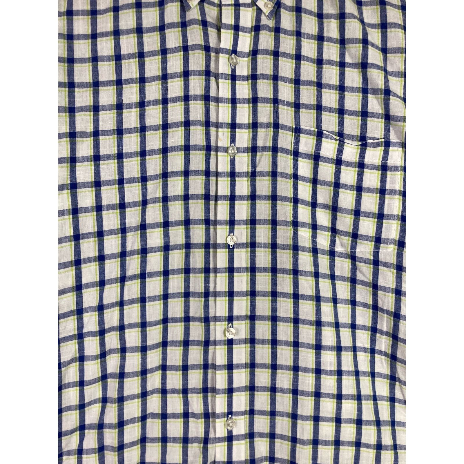Tailorbyrd Tailorbyrd Men's Button Down Shirt White & Blue Plaid Size L Size US L / EU 52-54 / 3 - 10 Thumbnail
