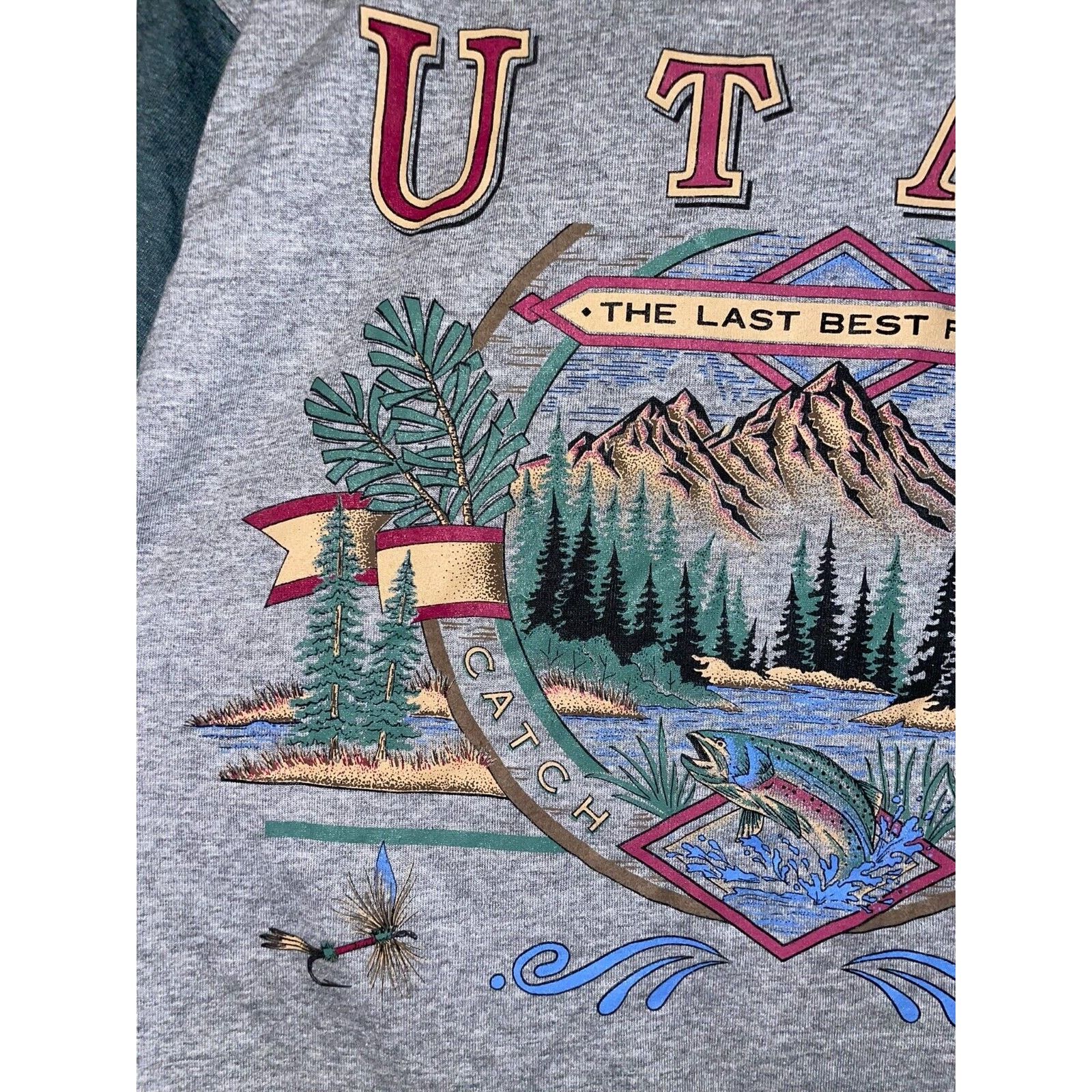 Jerzees Vintage Utah Shirt The Last Best Place Mountain Tee Tee 90s Size US M / EU 48-50 / 2 - 7 Thumbnail