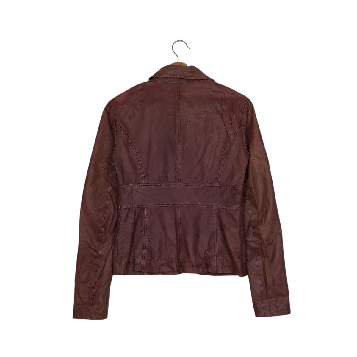 Japanese Brand 🔥VINTAGE CROPPED BIKER LEATHER JACKET MAX & CO Size S / US 4 / IT 40 - 10 Thumbnail