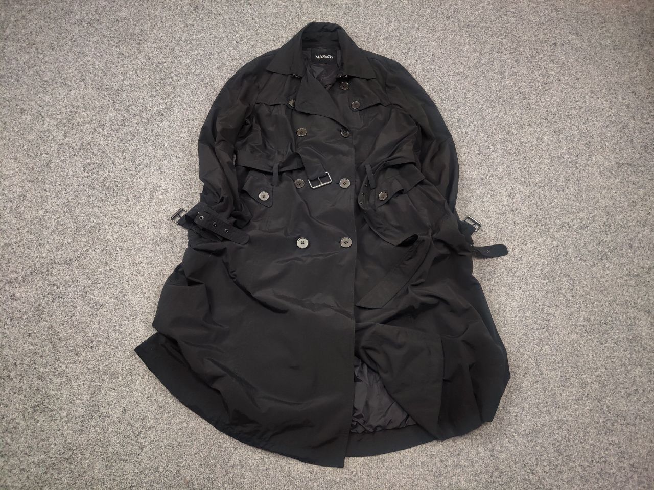 MAX&Co. MAX&co Design Max Mara long Trench coat Nylon Belt Jacket Size L / US 10 / IT 46 - 2 Thumbnail