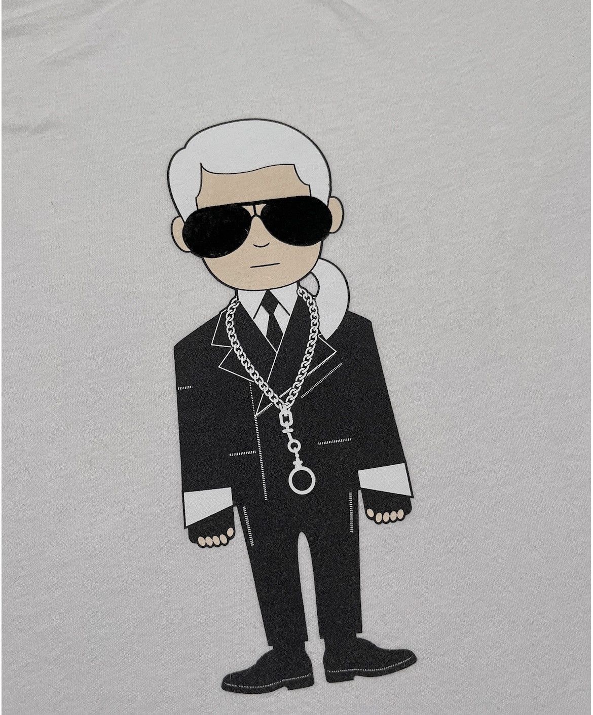 Karl Lagerfeld Vintage White Basic Tshirt Logo Print karl lagerfeld Size US XXL / EU 58 / 5 - 3 Thumbnail