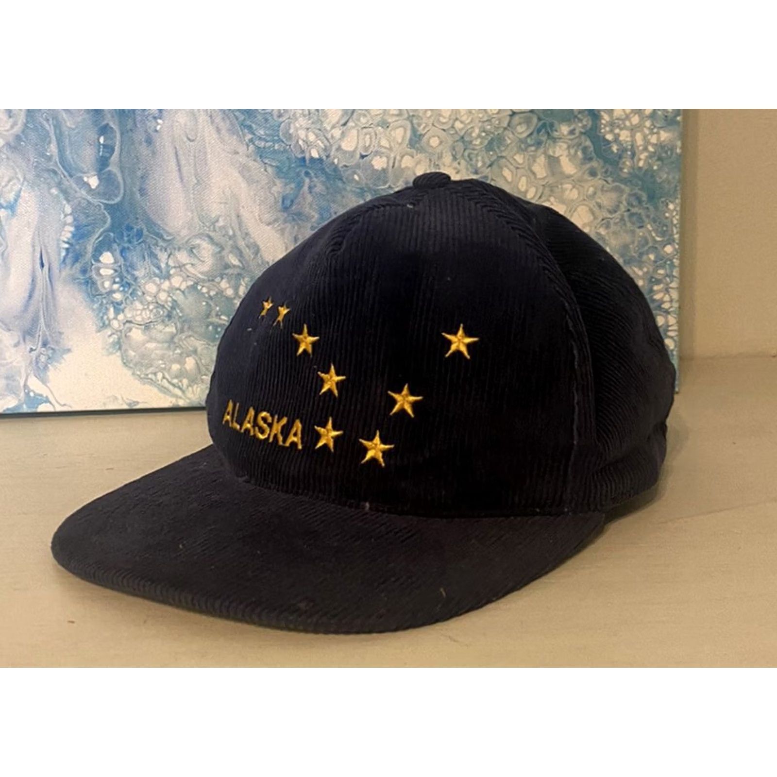 Vintage VINTAGE HaT Alaska Blue Corduroy Snapback Hat Mens Adjustable Blue Embroidered Alaska Corduroy Snapback Hat Size ONE SIZE - 2 Thumbnail