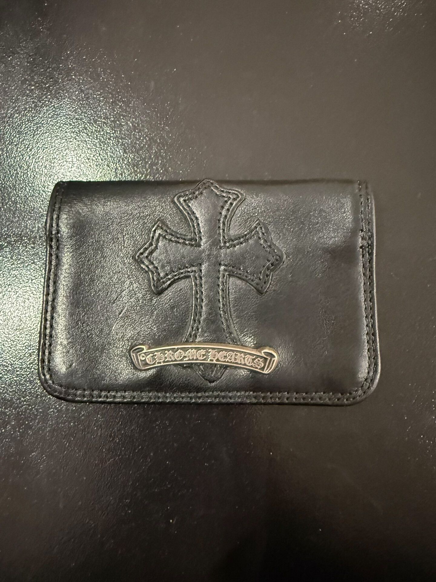 Chrome Hearts Chrome Hearts Silver Cross Leather Card Holder Size ONE SIZE - 1 Thumbnail