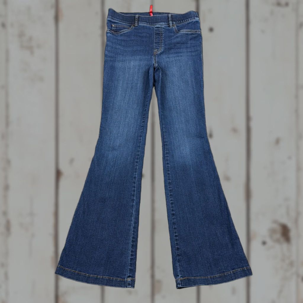Spanx Spanx Jeans Womens M Flare High Rise Slim Dark Pull On Stretch 20327R 29x33 Size 32" / US 10 / IT 46 - 1 Thumbnail