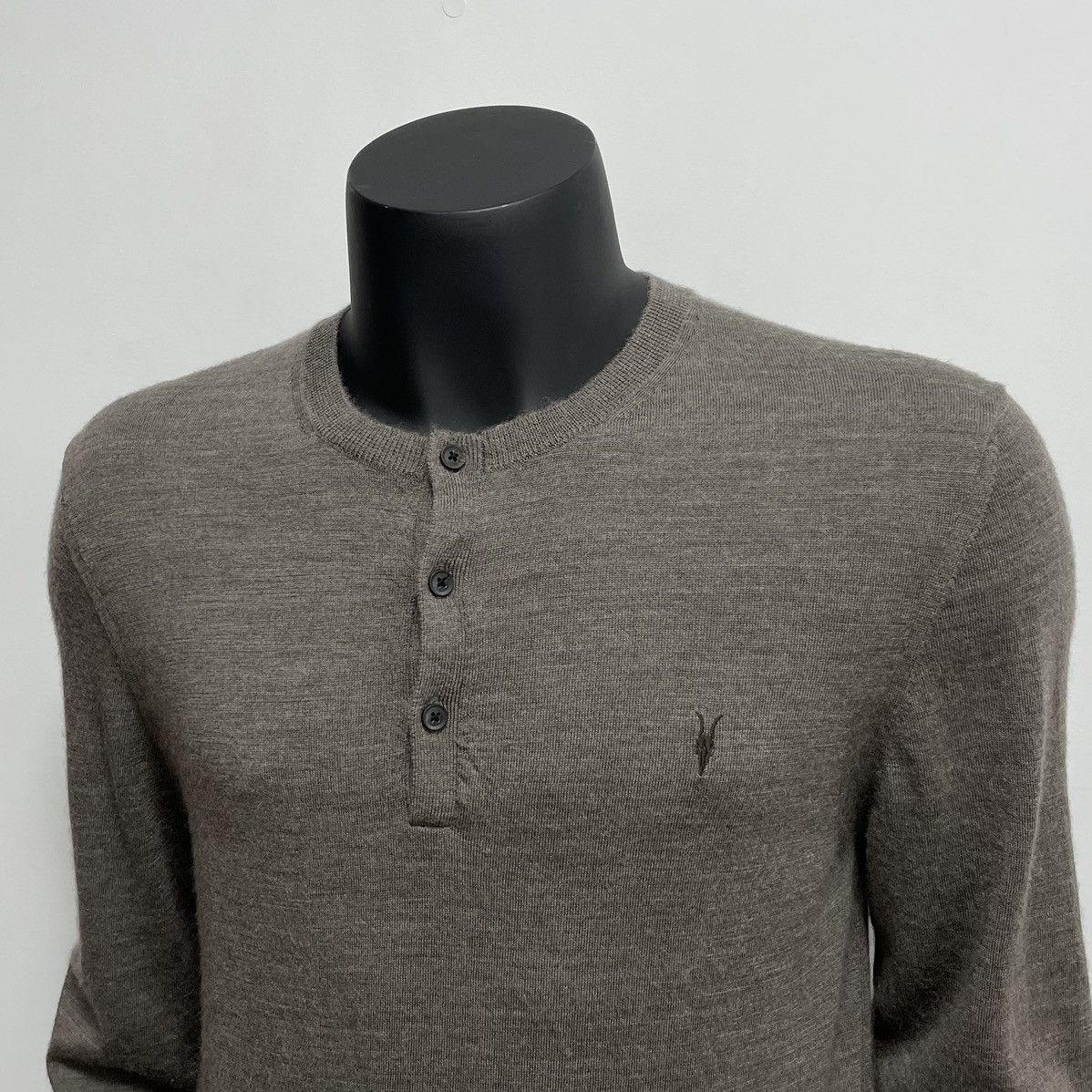 Allsaints Allsaints Mode Merino ls Henley Long sleeve Wool Sweater Size US XL / EU 56 / 4 - 3 Thumbnail