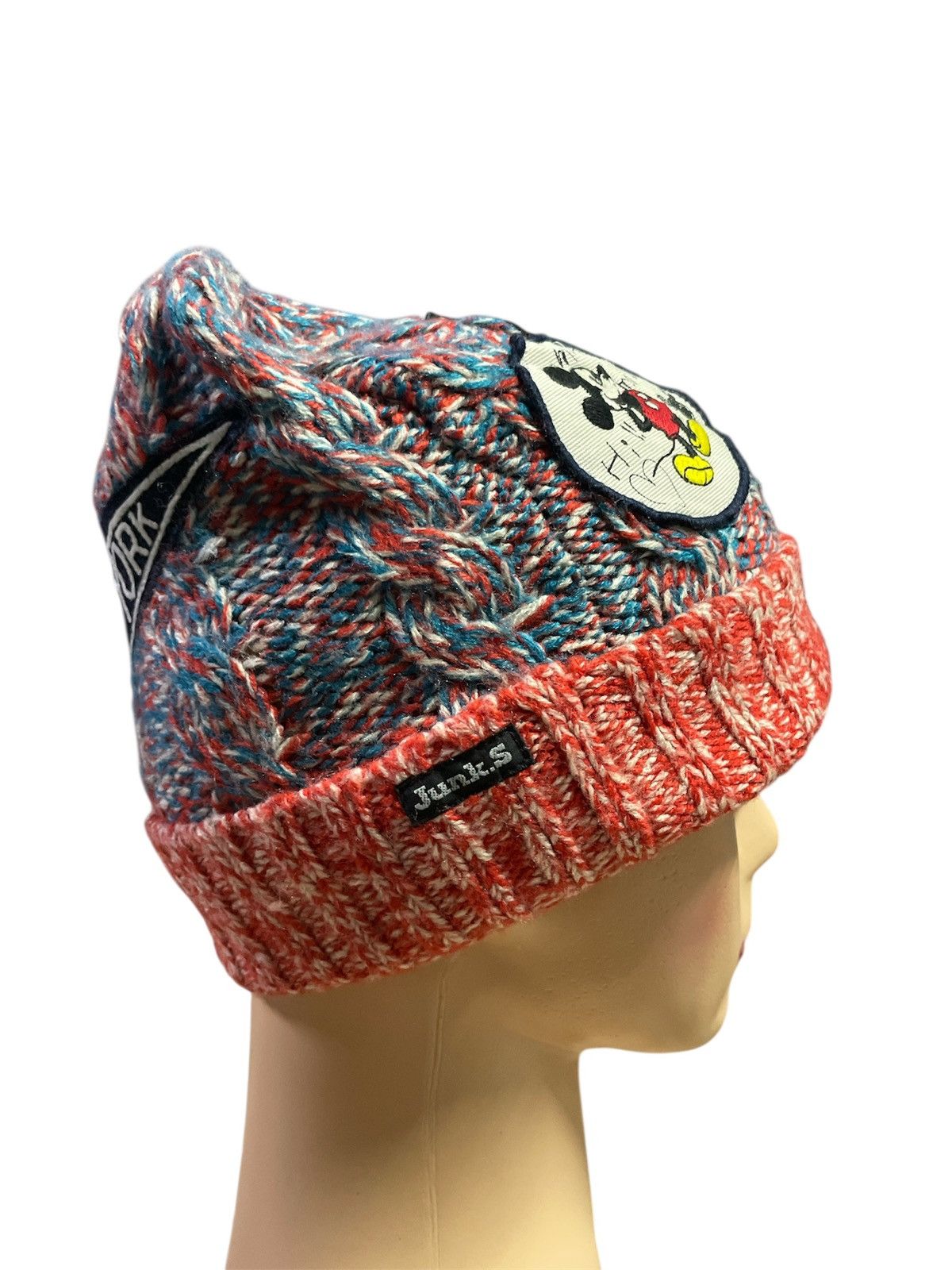 Disney × Japanese Brand Vtg Denim Dungaree X Mickey Mouse knitted Beanie Size ONE SIZE - 5 Thumbnail