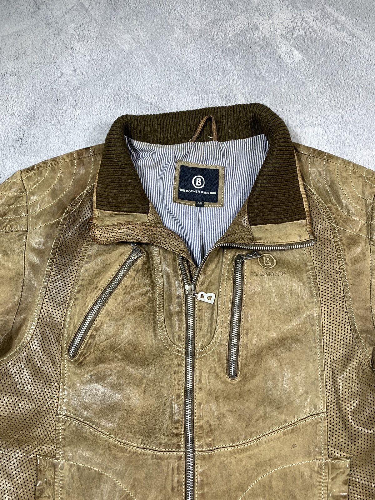 Bogner × Leather × Vintage Vintage Y2K Bogner Leather aviator flight Jacket military 48 Size US M / EU 48-50 / 2 - 3 Thumbnail
