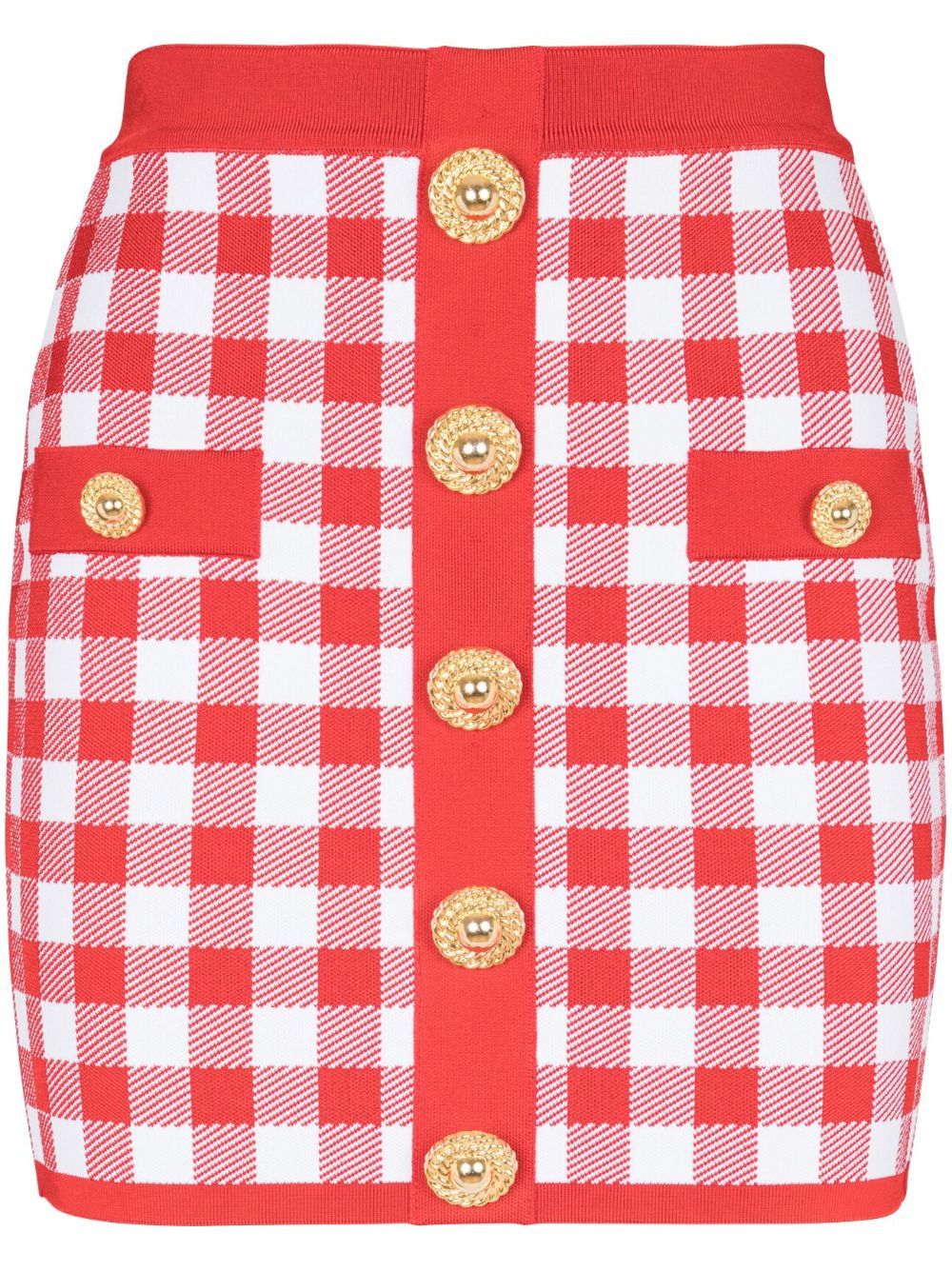 Balmain VICHY BUTTONED MINI SKIRT Size 26" / US 2 / IT 38 - 1 Thumbnail