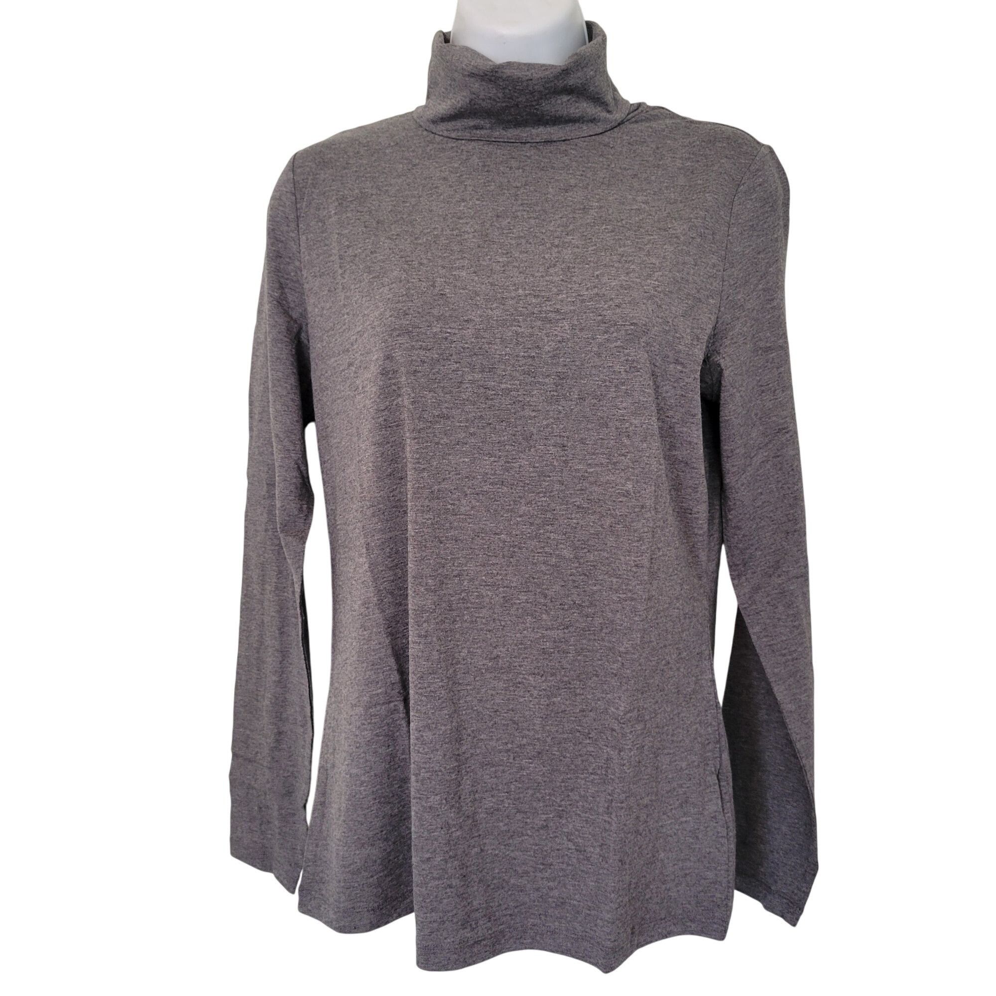 Lands' End Lands End Shaped Fit Charcoal Heather Gray Long Sleeve M Tur Size M / US 6-8 / IT 42-44 - 1 Thumbnail