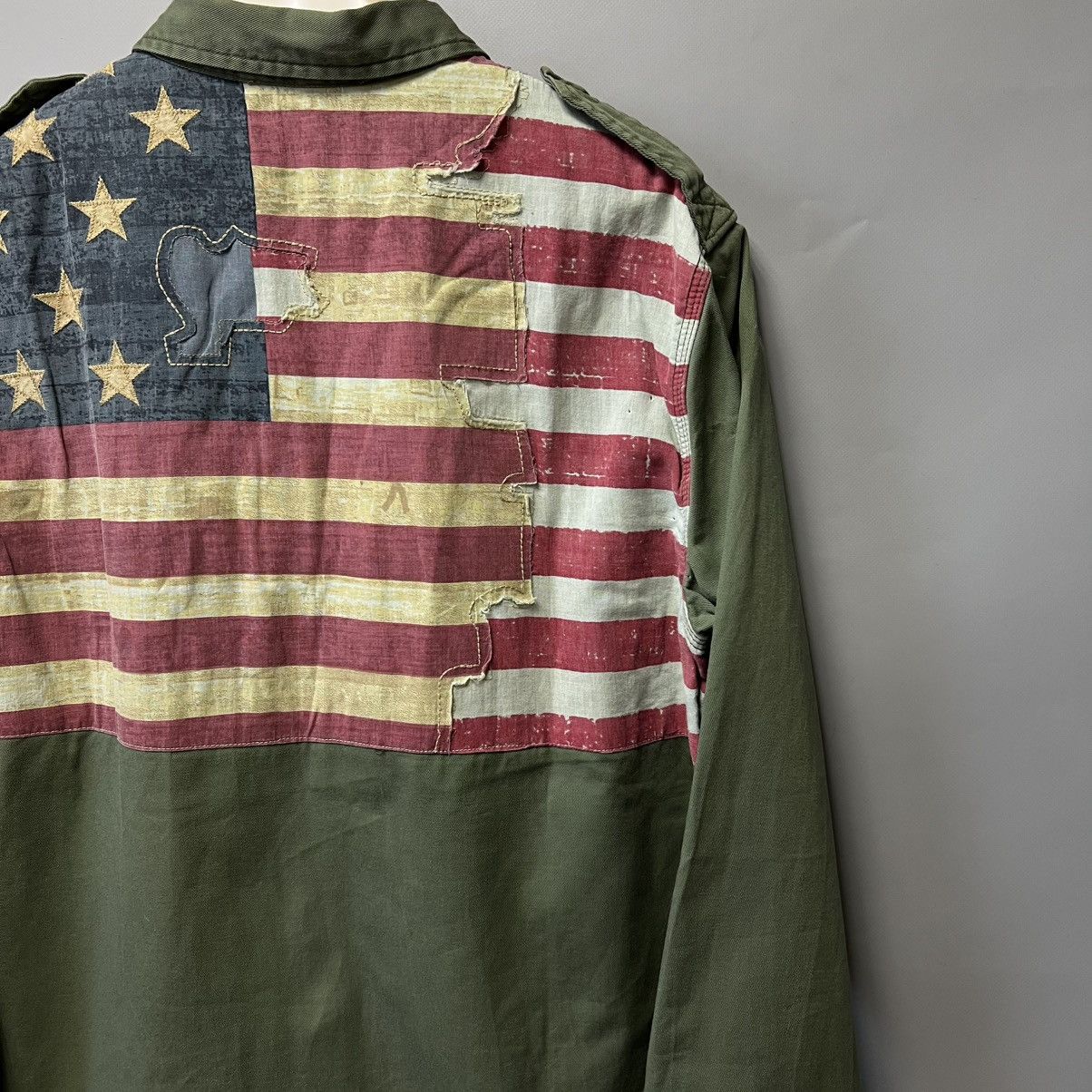 Denim & Supply Ralph Lauren Ralph Lauren Flag-Back USA 🇺🇸 Military Shirt Long Sleeve y2k Size US M / EU 48-50 / 2 - 6 Thumbnail