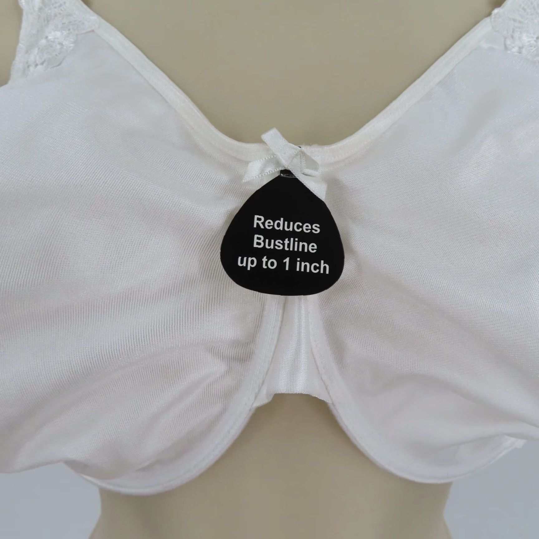 Vintage Enchanted Bra 44DD Minimizer Underwire Unlined White 537111 Size ONE SIZE - 3 Thumbnail