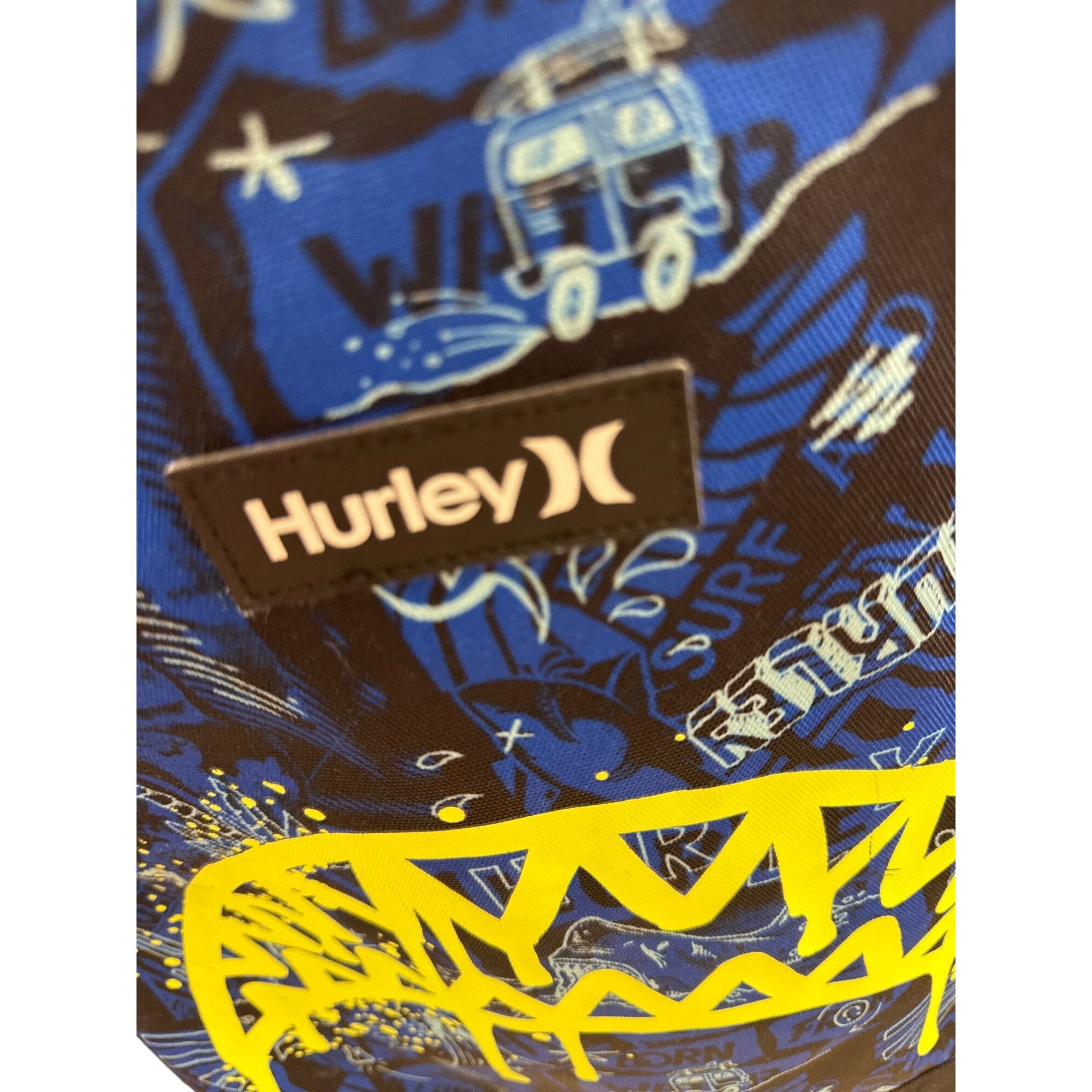 Hurley Hurley Blue & Yellow Graffiti Backpack With Adjustable Strap Size ONE SIZE - 9 Thumbnail
