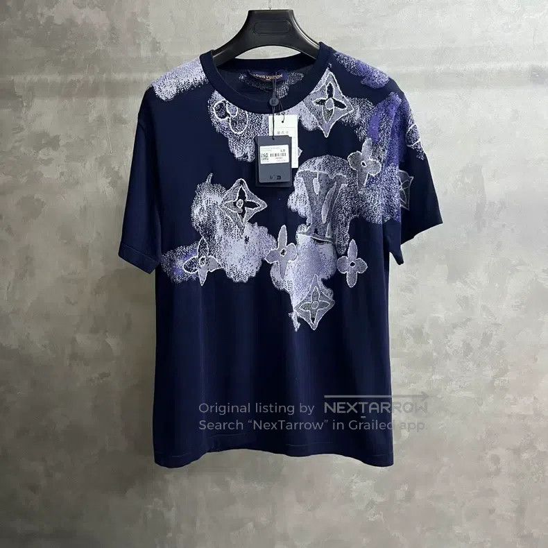 Louis Vuitton Louis Vuitton Blue ink-printed short-sleeved T-shirt Size US L / EU 52-54 / 3 - 1 Thumbnail