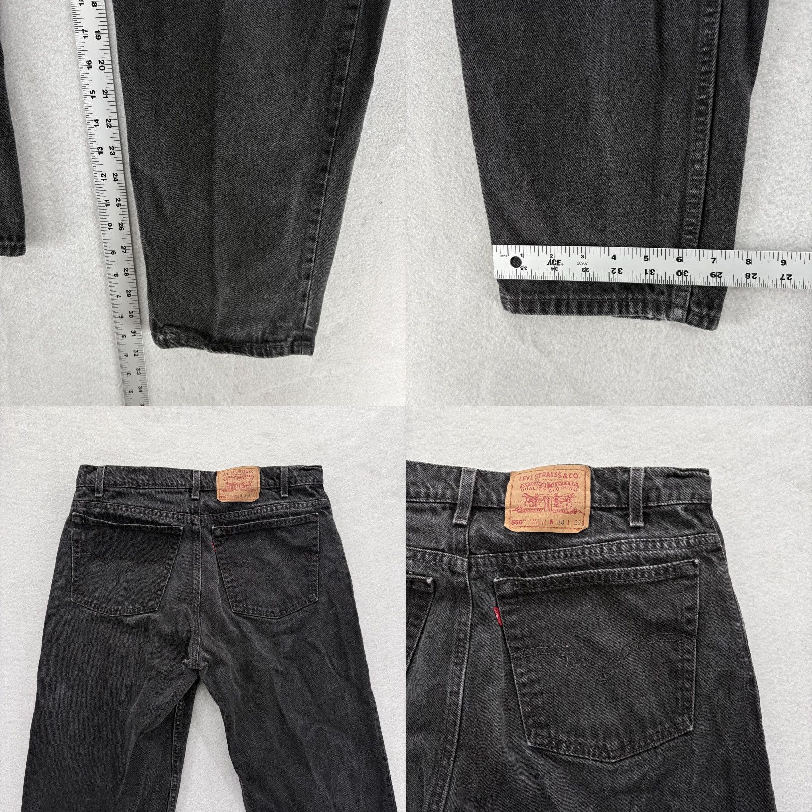 Levi's VINTAGE Levi's 550 Jeans Mens 38x32 Black Tapered Leg Denim USA 90s Size US 38 / EU 54 - 8 Thumbnail