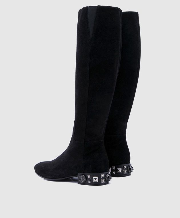 Dolce & Gabbana o1y0925 Suede Boots in Black Size US 4 / IT 34 - 3 Thumbnail