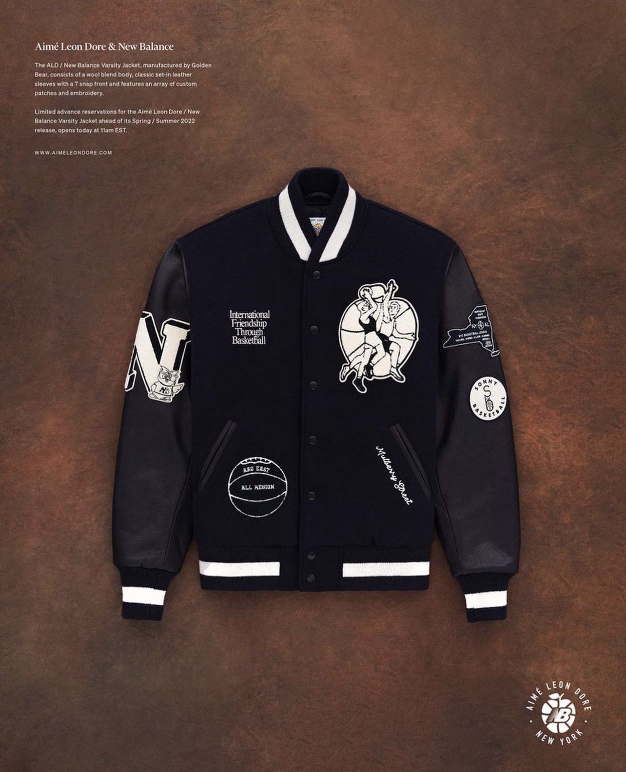 ウェア Aime Leon Dore Reversible Varsity Jacket Aime Leon Dore Reversible Varsity Jacket Navy/Cream Men's