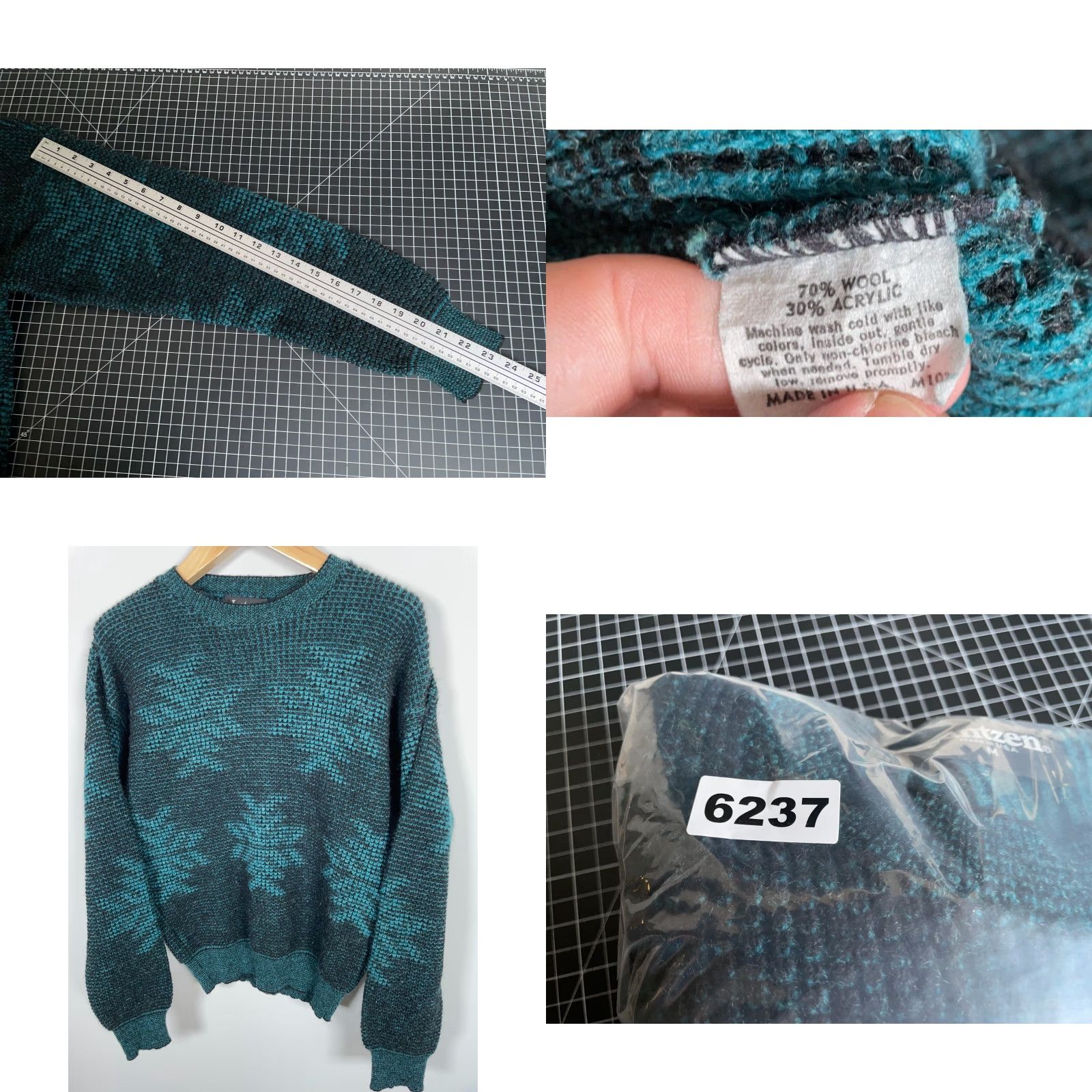 Jantzen VINTAGE Jantzen Sweater Adult Medium Dark Green Wool Blend Crew Neck Pullover Heavyweight 80s Retro Mens Size US M / EU 48-50 / 2 - 8 Thumbnail