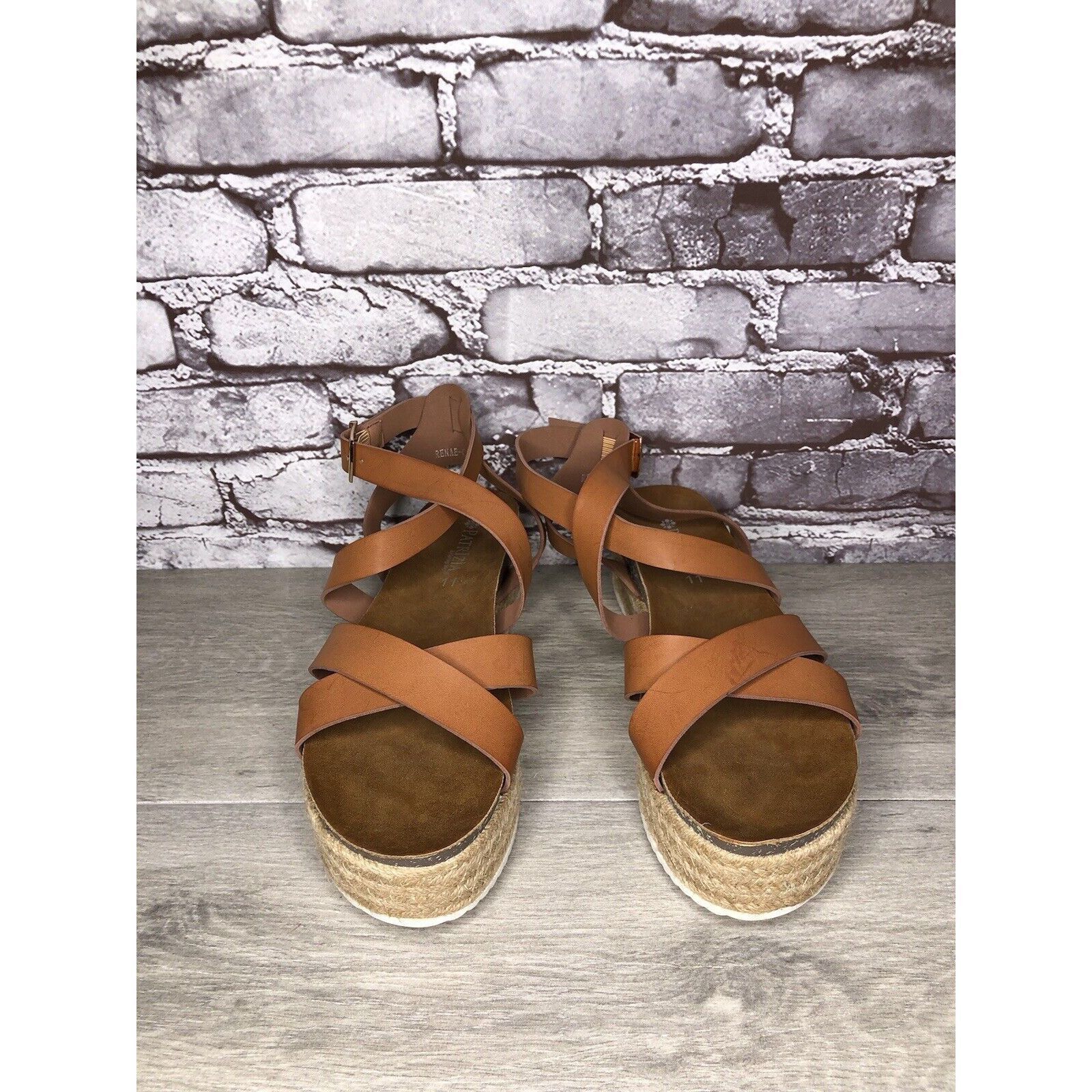 Other Patrizia Spring Step Renae Brown Leather Espadrilles Platfor Size US 11 / IT 41 - 21 Thumbnail