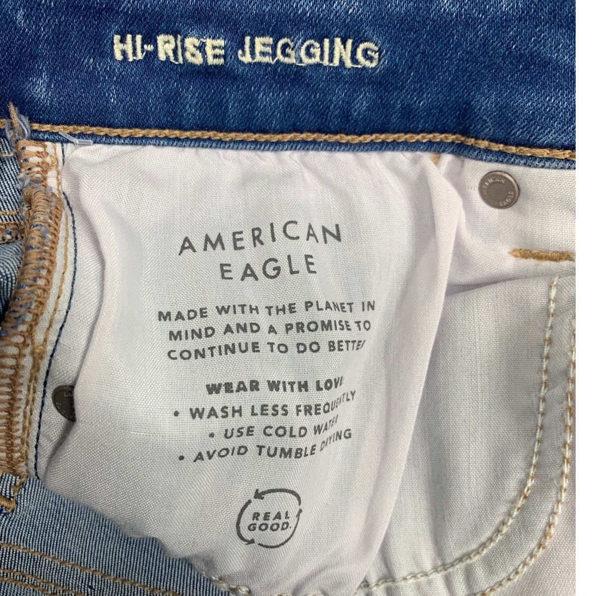 American Eagle Outfitters New American Eagle Womens Size 12 High Rise Denim Jeggings Size 34" / US 12 / IT 48 - 6 Thumbnail