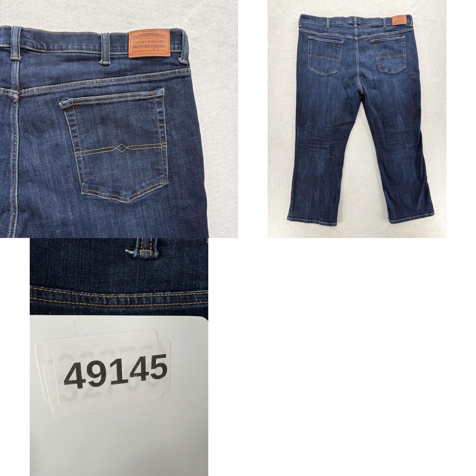 Lucky Brand Lucky Brand Jeans 181 RELAXED STRAIGHT Mens 48x30 Blue Dark Wash Denim Pants Size US 32 / EU 48 - 9 Thumbnail