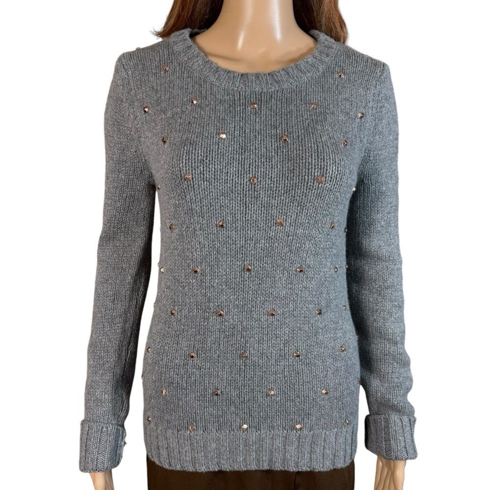 Fossil Fossil Wool Cashmere Blend Grey Beaded Sweater Size S Size S / US 4 / IT 40 - 2 Thumbnail