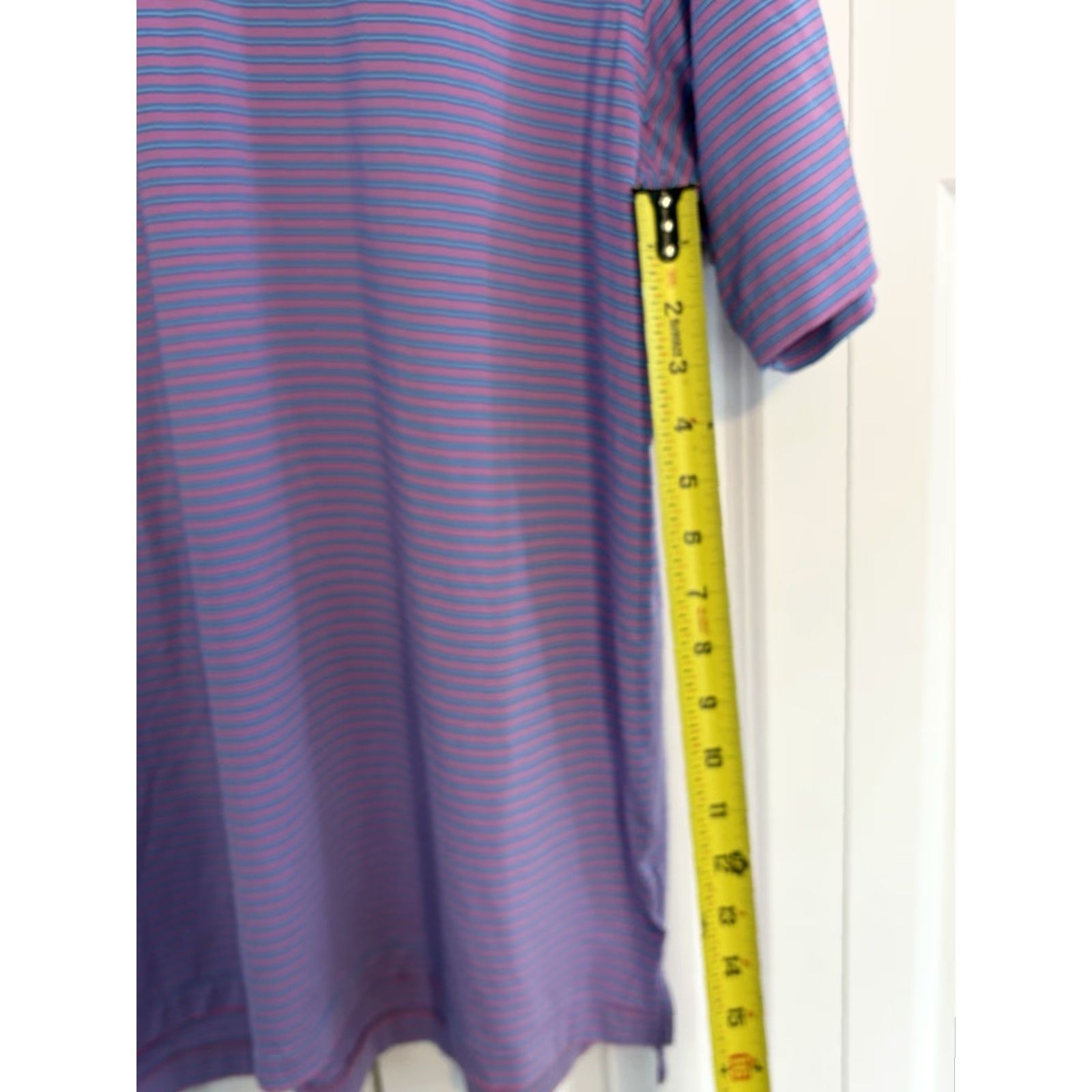 Peter Millar Peter Millar Summer Comfort Polo Shirt Short Sleeve Purple Striped Men's XL Shirt Size US XL / EU 56 / 4 - 4 Thumbnail