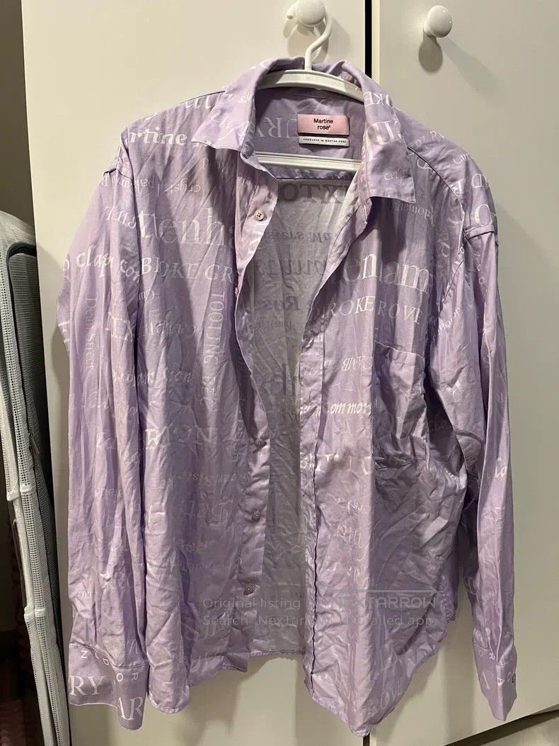 Martine Rose Martine Rose Violet silver silk embroidered shirt Size US XS / EU 42 / 0 - 1 Thumbnail