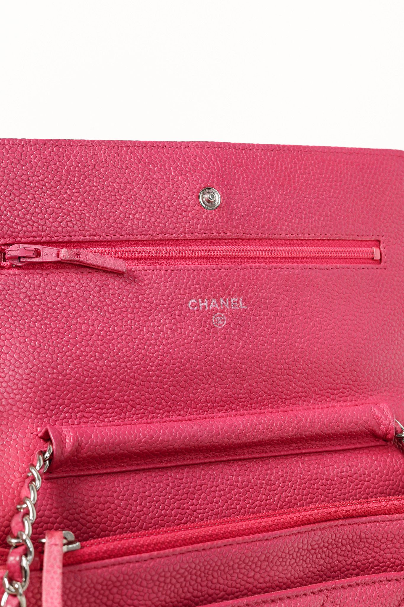 Chanel Chanel Silver Strap Pink Magenta Caviar Wallet-on-Chain Size ONE SIZE - 11 Thumbnail