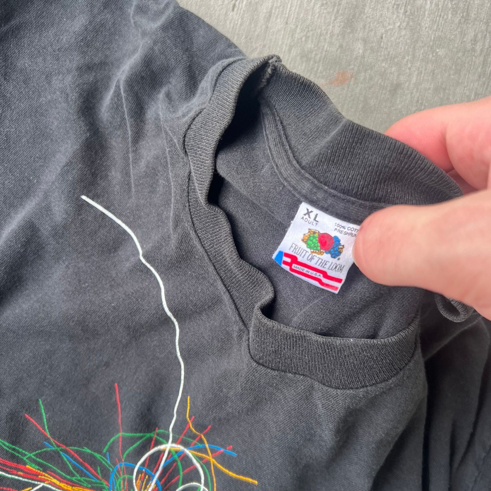Vintage 90s supercollider black single stitch graphic shirt