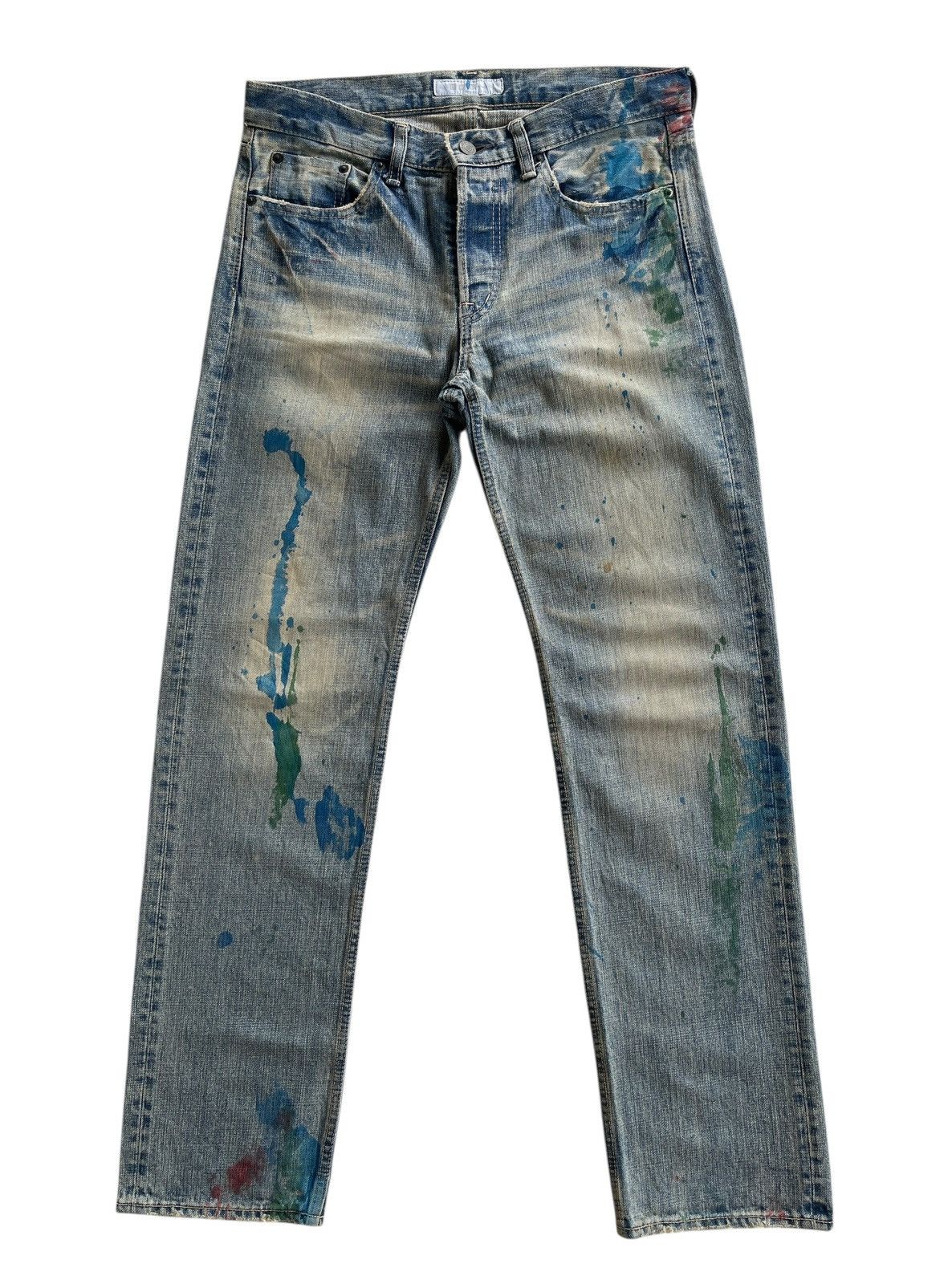 Japanese Brand DOMINGO Co.Ltd JAPAN PAINTS SPLATTED DENIM Size US 31 - 1 Thumbnail