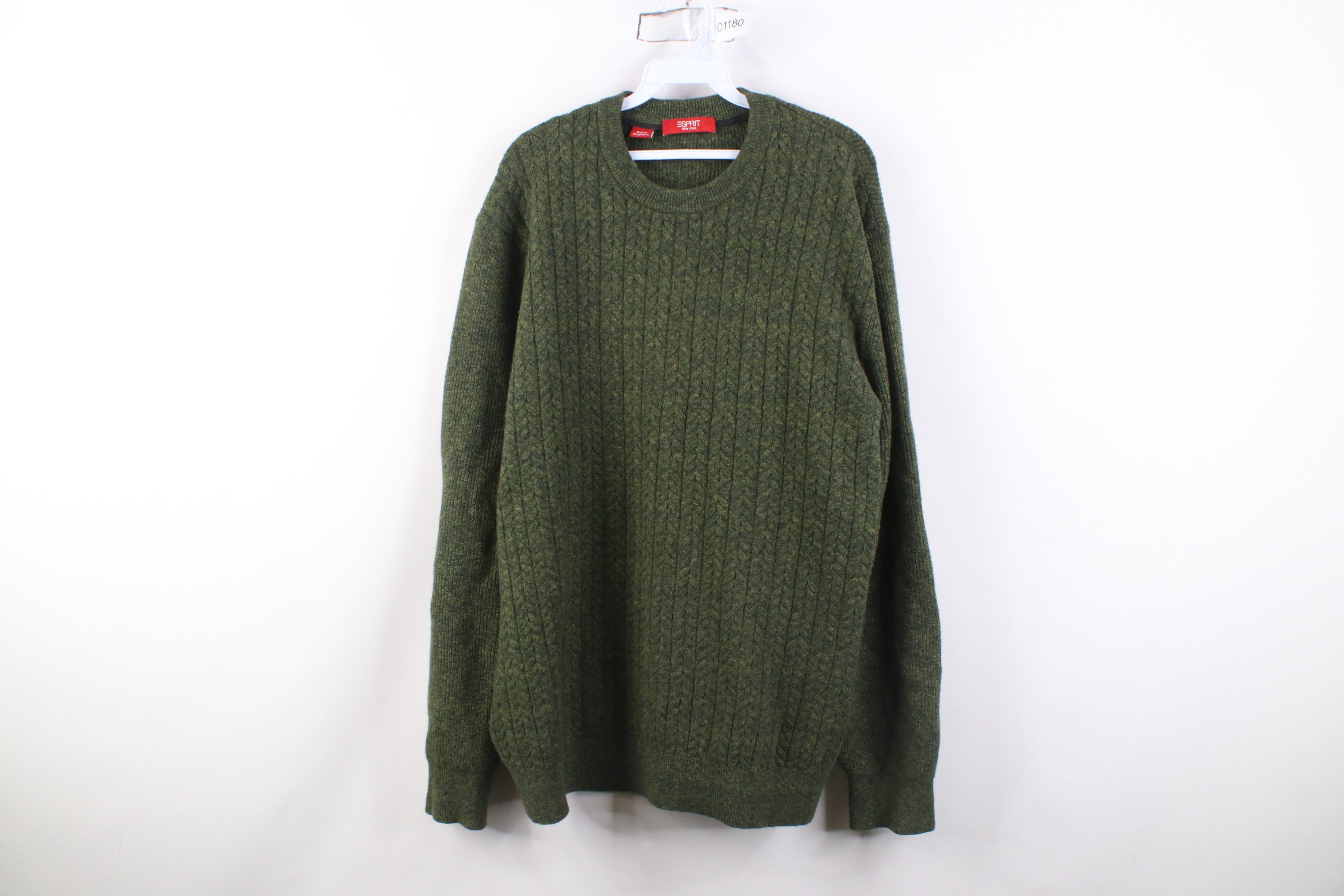 Esprit Vintage Y2K Esprit Blend Ribbed Cable Knit Sweater Green Size US XL / EU 56 / 4 - 1 Thumbnail