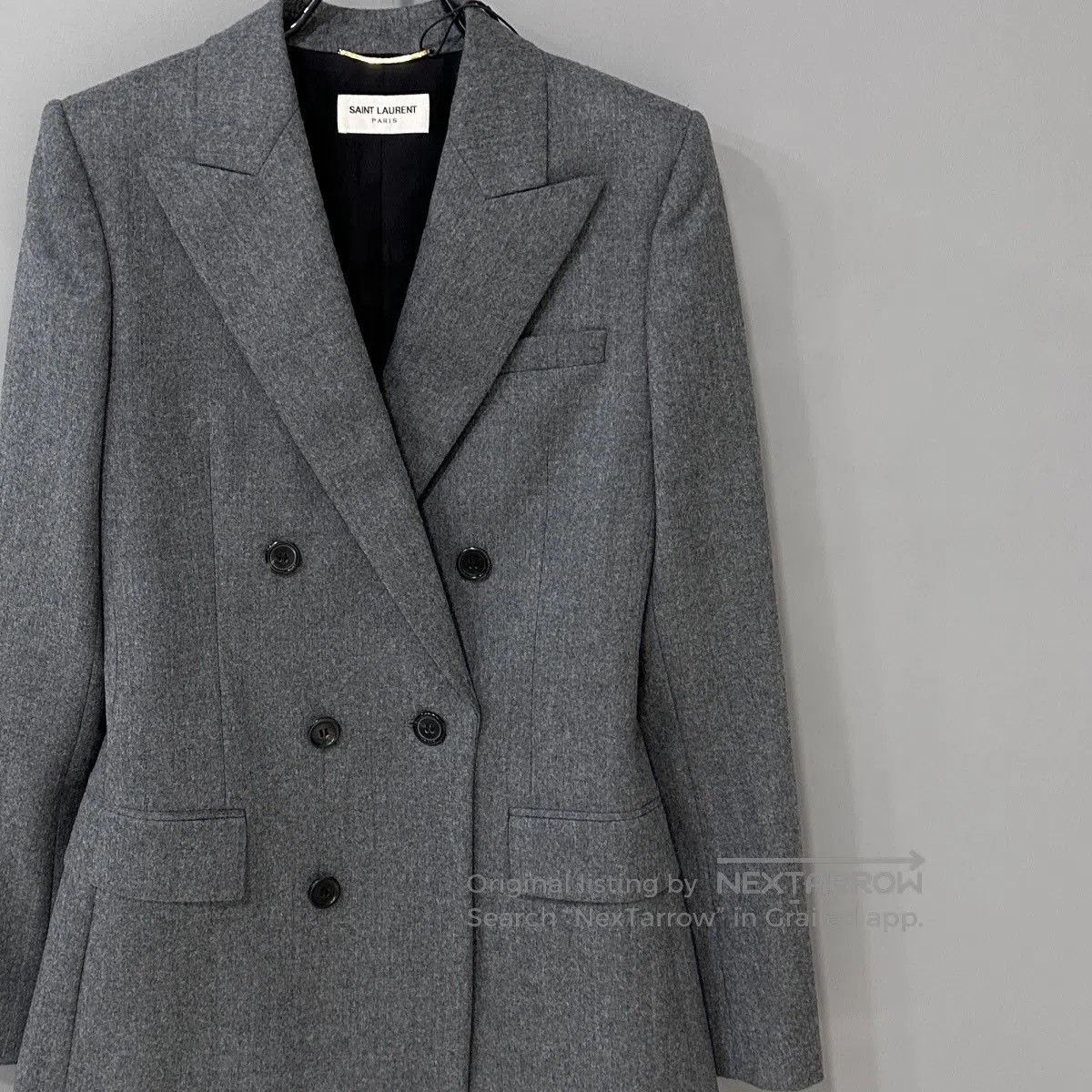 Saint Laurent Paris Saint Laurent Gray Double-Breasted Blazer. Size US M / EU 48-50 / 2 - 2 Thumbnail