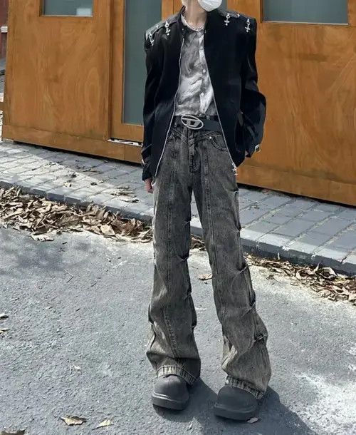 Japanese Brand × Jean Opium Cargo Flared Stack Jeans, Wide Leg, Bootcut, Stacked Size US 32 / EU 48 - 4 Thumbnail