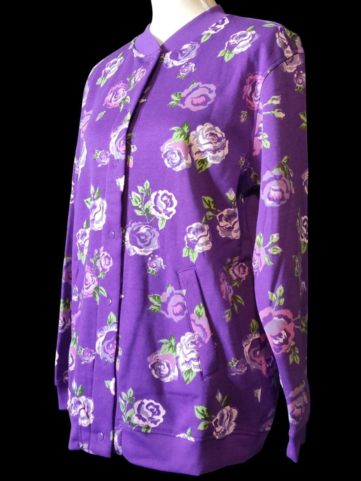 Other Tudor Court Rose Garden Bomber Jacket in Purple Floral Size M / US 6-8 / IT 42-44 - 5 Thumbnail