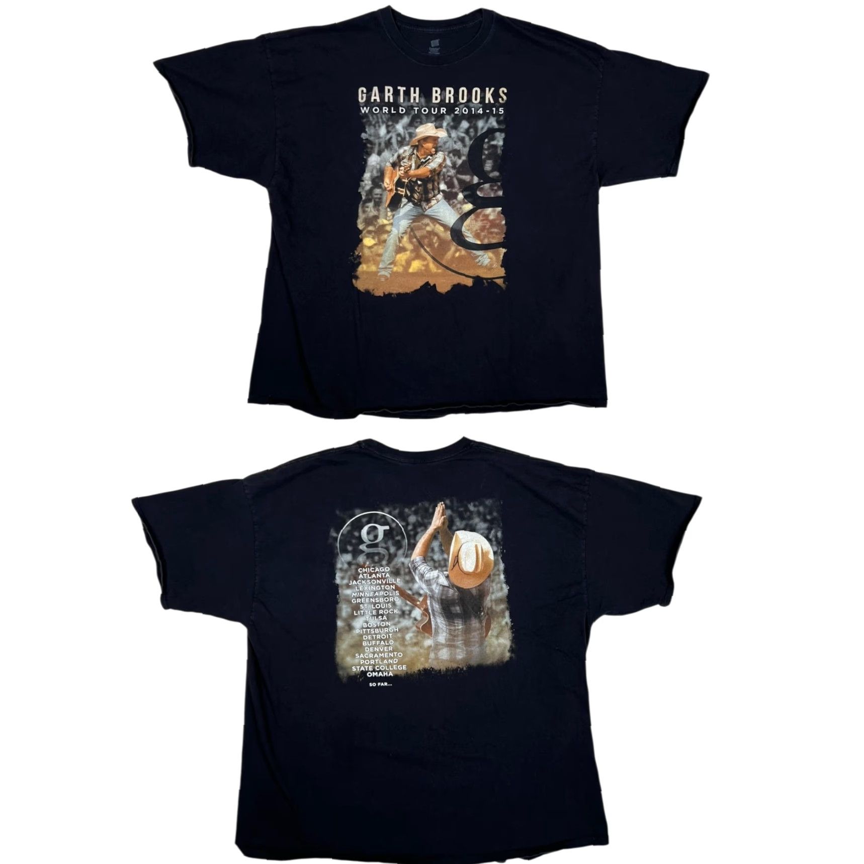Hanes Garth Brooks T-Shirt Mens 3XL Black World Tour 2014-15 Concert Tee Size US XXL / EU 58 / 5 - 2 Thumbnail