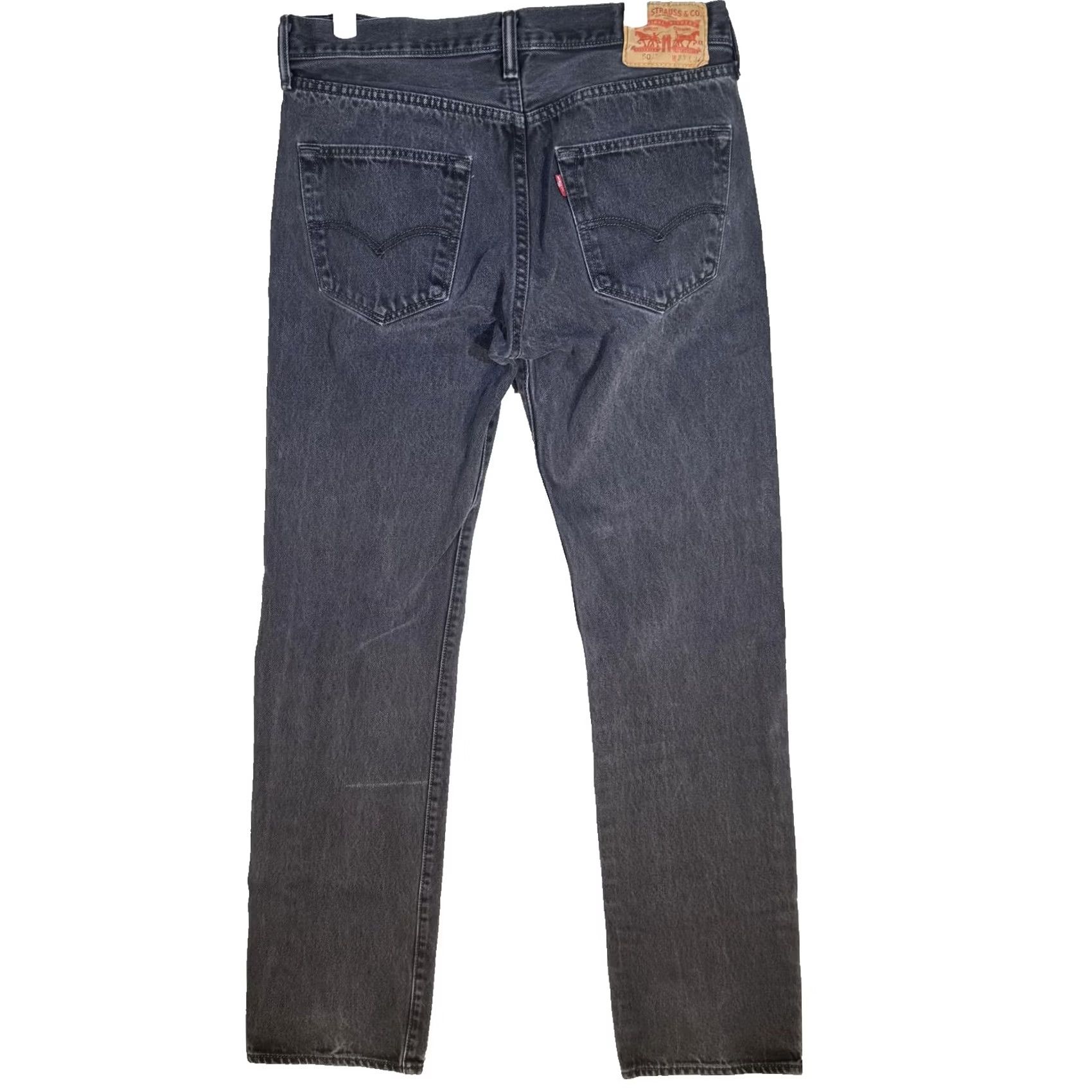 Levi's VINTAGE Levis 501 Jeans Mens 33x34 Black Button Fly Straight Leg Denim Button Fly Size US 33 - 2 Thumbnail