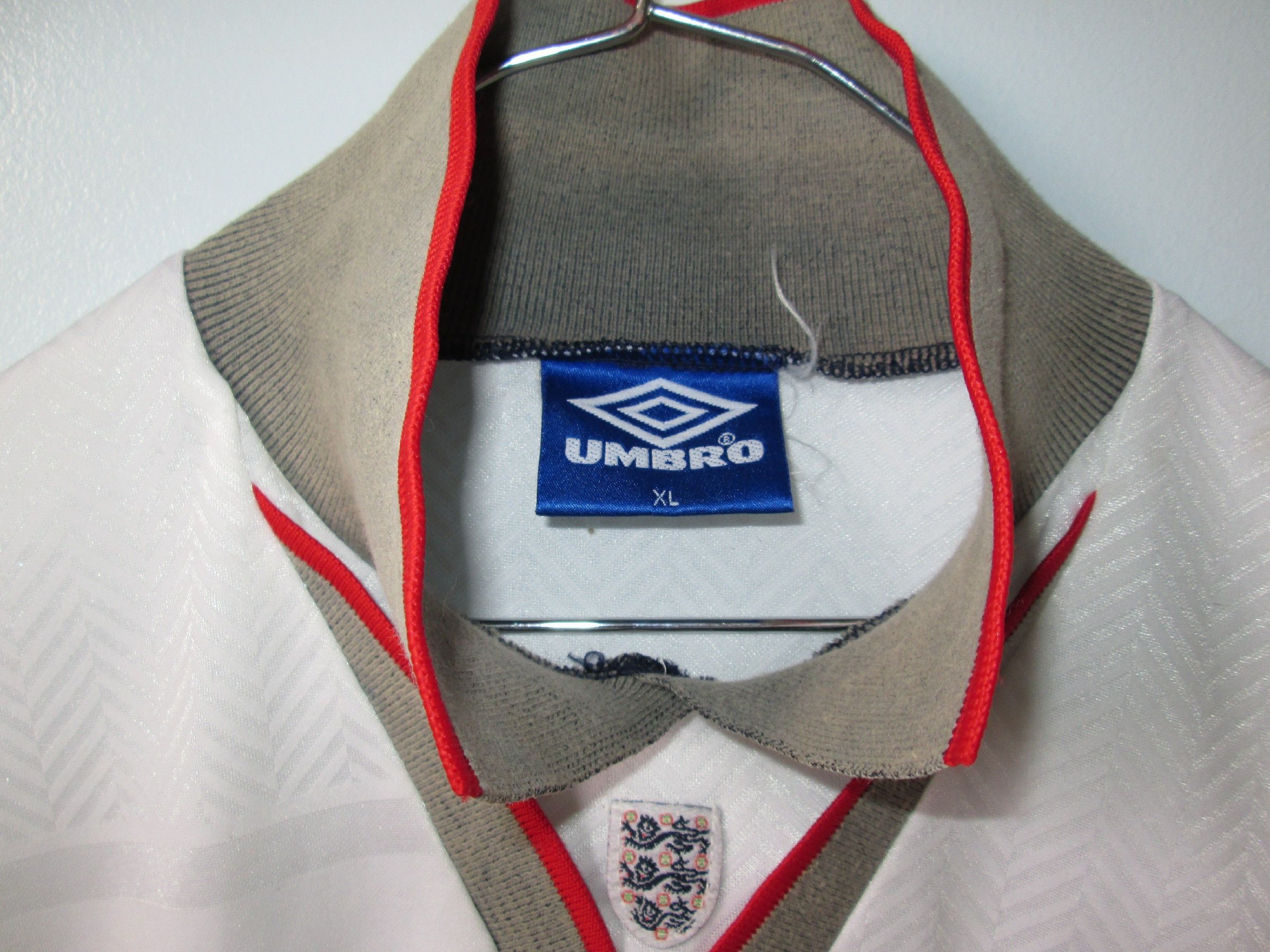 Umbro ENGLAND 1994 1995 WORLD CUP HOME JERSEY Size US XL / EU 56 / 4 - 2 Thumbnail